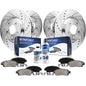 Detroit Axle - Brake Kit for 2010-2014 2016-2018 Nissan Maxima Drilled and Slotted Brake Rotors Ceramic Brakes Pads 2011 2012 20