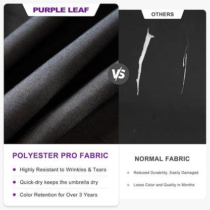 PURPLE LEAF 10' X 13' Double Top Cantilever Patio Umbrella Deluxe Large Outdoor Umbrella Rectangle Offset Umbrella with Fade Resistance for Garden Deck Pool Patio, Graphite Grey