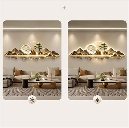 Light Luxury Clock Wall Aesthetic Creative Led Wall Watch Nordic Living Room Home Decoration(B,100x35cm)