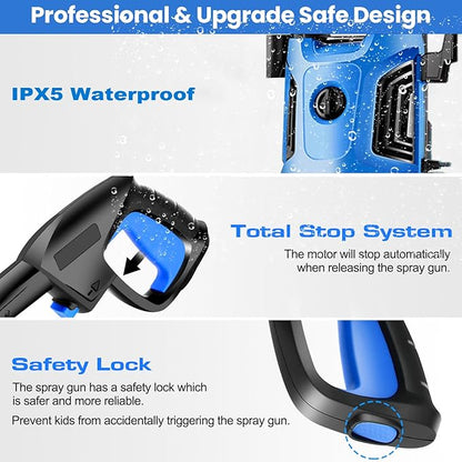 Pressure Cleaner 4800 PSI Power Cleaner Powered with with 33ft Pressure Hose, 4 Nozzle and Foam Cannon, for Home, Cars