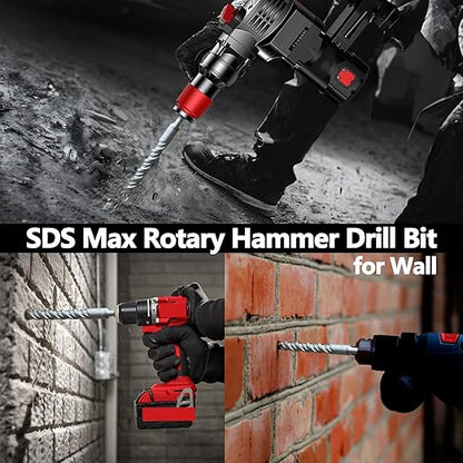 1/2 x 20 inch SDS Max Rotary Hammer Drill Bit, 12x520mm Carbide Tip Masonry Drill Bit,Concrete Drill Bit for Masonry, Brick, Stone, Concrete (Length :520mm / 20 inch, 12mm (1/2 in) Diameter)