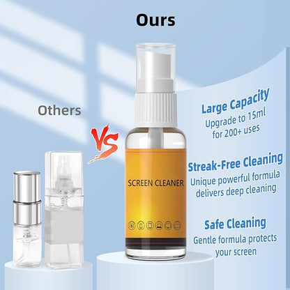 Keyboard Cleaner Laptop Cleaning Kit, All in One Keyboard Cleaning Kit with Car Screen Cleaner Spray, Retractable Detailing Brush for Phone iPhone Computer PC MacBook Airpod Camera Lens Elecitroncs