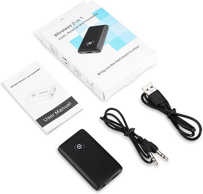 Ankilo Aux Bluetooth Adapter for Car, Upgraded Bluetooth 5.3 Transmitter Receiver, Portable Wireless Adapter, 2-in-1 Aux Audio Receiver for Laptop, Radio, Headphones, Speakers, TV