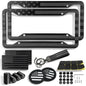 American Flag License Plate Frames Holder - 2 Pack Stainless Steel Rustproof USA Patriotic Car Tag Cover Holder with Free Screws