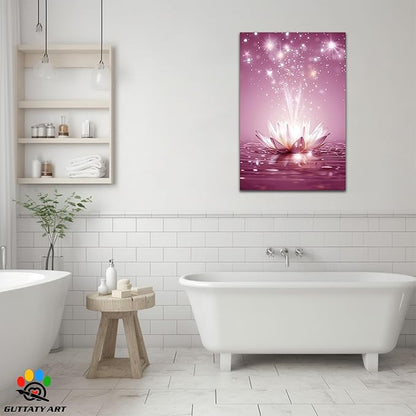 Zen Lotus Floral Pictures Wall Art, Water Lily Bloom Picture, Lotus Flower Canvas Art Print, Calm Relax Poster, Spiritual Zen Flower Print for Zen Office Decor Meditation Poster28x40 inch