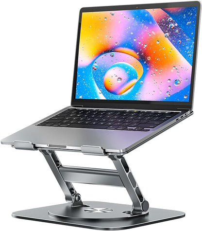 MCHOSE Laptop Stand, 360 Swivel Aluminum Computer Stand Ergonomic Laptop Riser Notebook Holder Compatible with 17 inch MacBook Air Pro, Dell XPS, HP, Lenovo More Laptops,Grey