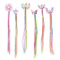 Little World 6 Pcs Rainbow Hair Extensions, Unicorn Hair Clips for Girls' Ponytails - Colored Accessories