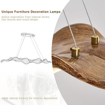 39.4in Linear Chandelier with Remote,Modern Resin Ceiling Pendant Lights for Dining Room Island Lighting Hanging Light for Kitchen,Living Room