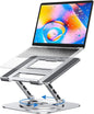 MCHOSE Laptop Stand with 360° Rotating Base, Foldable Adjustable Computer Holder, Ergonomic Design Compatible with MacBook Air Pro, Dell XPS, HP, Lenovo More 10-17" (A-Silver)