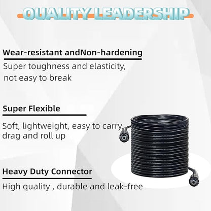 Pressue Washer Hose 50ft x 1/4", Upgrade Super Flexible Kink Resistant Heavy Duty High Pressure Hose 4000psi, Universal Electric Power Wash Extension Replacement Hose