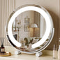 Vanity Mirror with Lights, 12" LED Makeup Mirror, HD Professional Mirror, Smart Touch with 3-Color Lighting, Dimmable, 360° Rotation, Lighted Up for Makeup Desk, Bedroom (White)