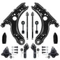 Detroit Axle - Front End 12pc Suspension Kit for Volkswagen Jetta Golf Beetle, 2 Lower Control Arms 2 Lower Ball Joints Inner &