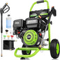 4200 PSI Gas Pressure Washer, 4.0 Max GPM 212CC 7HP Commercial Gas Power Washer, Spray Gun and Wand, 5 Nozzle Set, for Cars/Fences/Driveways/Homes/Patios/Furniture (Green)