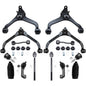Detroit Axle - 2.4L & 3.7L Front End 14pc Suspension Kit for 02-04 Jeep Liberty 2002 2003 2004, Upper Lower Control Arms Ball Jo