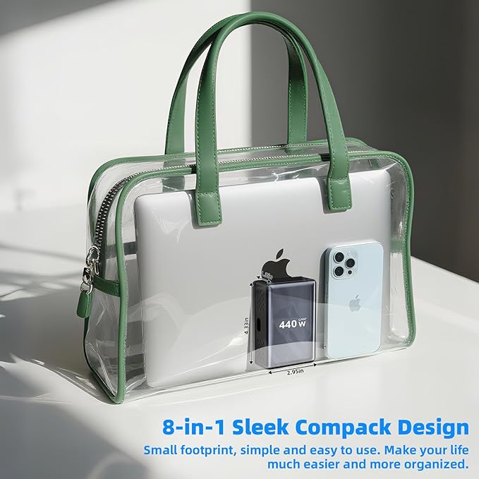 440W Fast Charging 8 Port USB C Charger Block, Multi-Device USB Charging Station Wall Desktop Charger with GaN Ⅲ Technology, USB-C Charger Adapter for MacBook/iPad/iPhone 16/Samsung Galaxy/DELL/HP