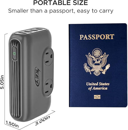 220V to 110V Converter, Key Power 230-Watt Step Down Voltage Converter & Power Converter, International Travel Power Adapter with USB C Port 18W.