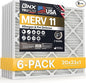 BNX TruFilter 20x23x1 Air Filter MERV 11 (6-Pack) - MADE IN USA - Allergen Defense Electrostatic Pleated Air Conditioner HVAC AC Furnace Filters for Allergies, Dust, Pet, Smoke, Allergy MPR 1200 FPR 7