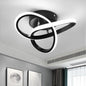 Modern LED Ceiling Light, 2 Rings Creative Black Hallway Ceiling Lighting 6000K Flush Mount Ceiling Lights for Kitchen Bathroom Cool White Light 22W (Black)