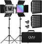 GVM 850D RGB LED Video Lights with 2 Softboxes Stand, 360 ° Full Color Video Lighting Panel with App Control,2 Packs Photography Lighting Kit 40W CRI 97+ for Web Conference, YouTube, Studio, Zoom