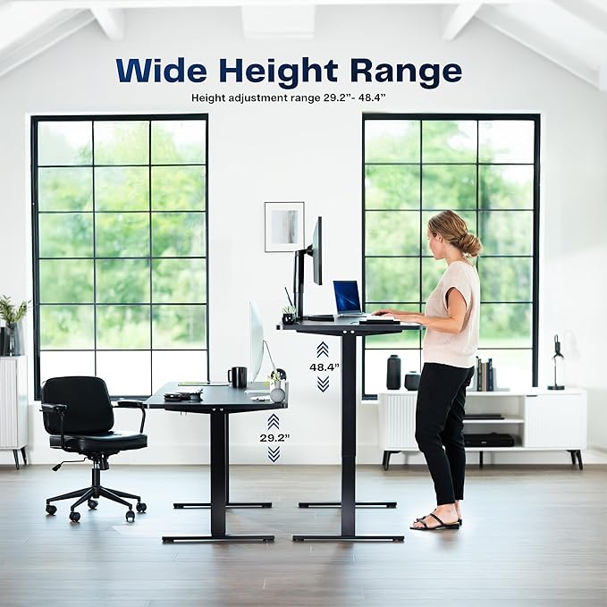 VIVO Electric 71 x 36 in Standing Desk, Memory Height Adjustment, 1B Series, Holds 220 lbs, White Top Gray Frame, DESK-KIT-1G7W-36