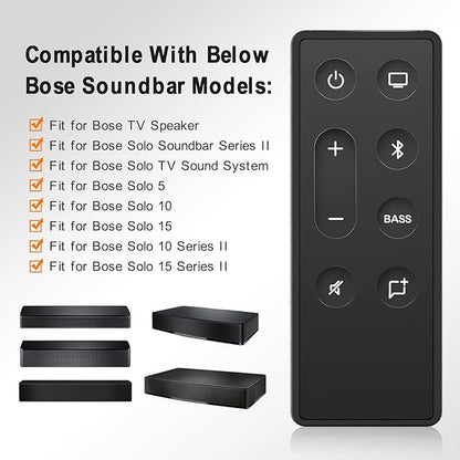 Replacement Remote Control for Bose TV Speaker and Solo Soundbar Series II,Compatible with Bose Solo 5 10 15 Series II TV Sound System