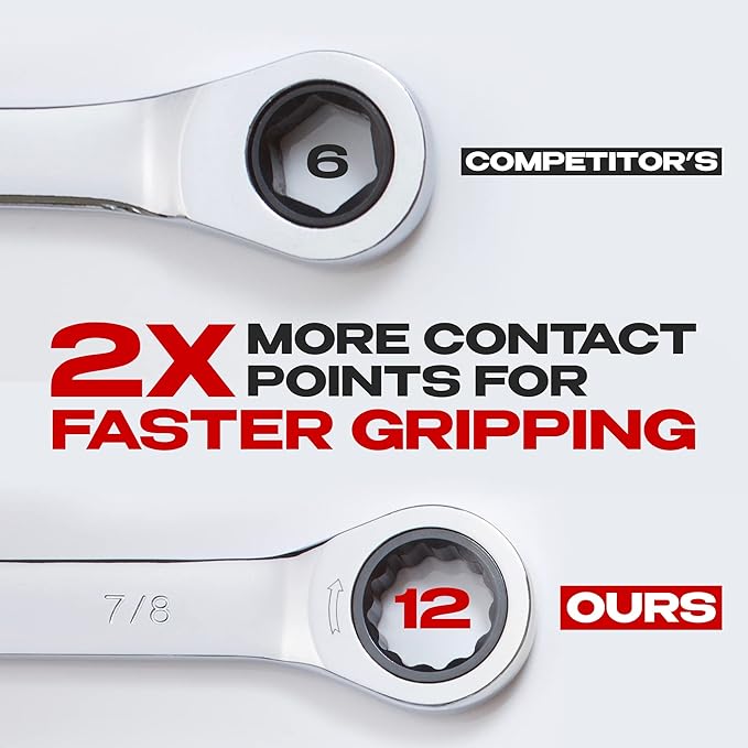 Jaeger 7/8 Inch Ratcheting Wrench with 5° Ratcheting Precision and Hardened, Polished Steel for Projects with Tight Spaces