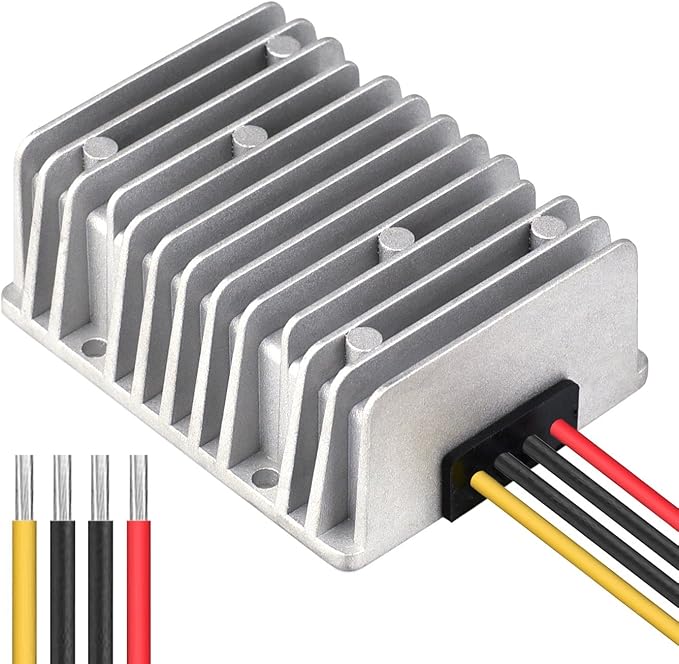 Cllena DC 8V-40V to 12V 25A Automatic Buck Boost Converter Step Down/Up Regulator Voltage Reducer Converter Waterproof Regulated DC Power Supply for Golf Cart Club Car LED Light