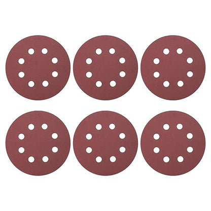 HARFINGTON 20 Pcs 5 Inch Sanding Discs, 320 Grit Hook and Loop Sandpaper, 8-Hole Aluminum Oxide Orbital Sander Sandpaper for Woodworking Automotive Metal Polishing, Red