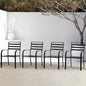 Outdoor Dining Chairs Set of 4, Metal Frame Stackable Patio Dining Chairs with Armrest, Wrought Iron Patio Bistro Chairs for Lawn, Backyard, Garden, Porch