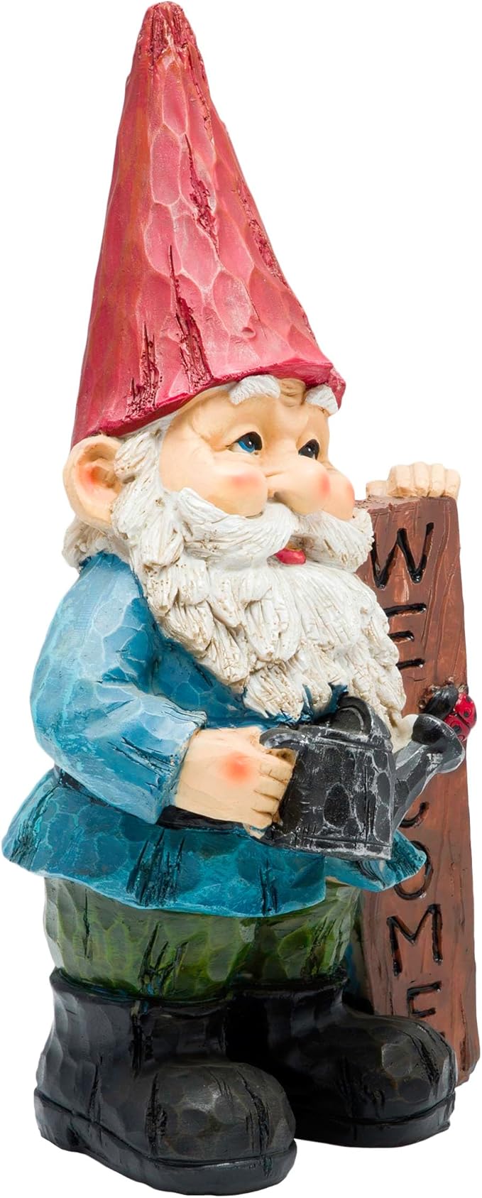Alpine Corporation 12" Tall Welcome Outdoor Garden Gnome Yard Statue Decoration
