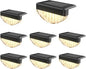 VOLISUN 8 Pack Solar Deck Lights Outdoor, Warm White LED Solar Step Lights for Outside, Waterproof Fence Light for Patio, Deck, Stairs, Yard, Pool and Porch (Black)