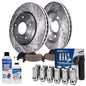 Detroit Axle - Rear Brake Kit for Chevy Malibu Impala Buick LaCrosse Regal XTS Allure, Drilled & Slotted Brake Rotors Ceramic Br