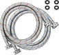 Stainless Steel Washing Machine Hoses 4FT Washer Hoses 3/4" NPT Connection Red and Blue Water Supply Lines by Fetechmate Hot and Cold Washer Hoses (2 Pack) - 10 YEAR WARRANTY