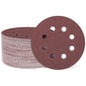HARFINGTON 100 Pcs 5 Inch Sanding Discs, 80 Grit Hook and Loop Sandpaper, 8-Hole Aluminum Oxide Orbital Sander Sandpaper for Woodworking Automotive Metal Polishing, Red