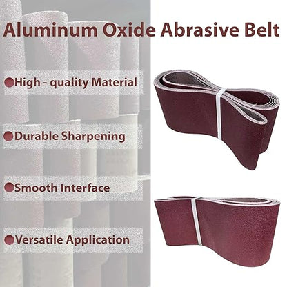 6x89 Inch Sanding Belts, Total 6Pcs Each of 60/80/120Grit of 2Pcs, Aluminum Oxide Abrasive Belts Multi-Grit Assortment for Wood & Metal Sanding/Polishing