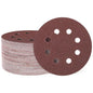 HARFINGTON 100 Pcs 5 Inch Sanding Discs, 60 Grit Hook and Loop Sandpaper, 8-Hole Aluminum Oxide Orbital Sander Sandpaper for Woodworking Automotive Metal Polishing, Red