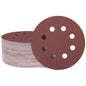 HARFINGTON 50 Pcs 5 Inch Sanding Discs, 120 Grit Hook and Loop Sandpaper, 8-Hole Aluminum Oxide Round Sanding Paper for Woodworking Automotive Metal Polishing, Red