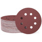HARFINGTON 50 Pcs 5 Inch Sanding Discs, 320 Grit Hook and Loop Sandpaper, 8-Hole Aluminum Oxide Round Orbital Sander Sandpaper for Woodworking Automotive Metal Polishing, Red