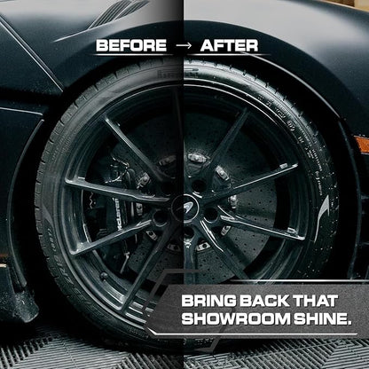 Blackline Car Care - Blackout Trim and Tire Dressing for Plastic, Rubber, Vinyl, and Tires Safe for Cars, Trucks, SUVs & More - 16 fl OZ