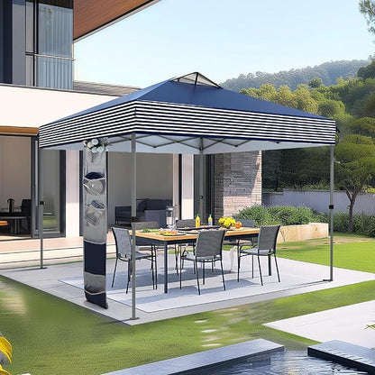 Sophia & William Canopy Tent Pop Up 10x10 ft One Person Push Set Up Tent, Outdoor Canopies Shelter Heavy Duty Straight Legs with 4 Sandbags & Guy Ropes, 1 Roller Bag & Storage Bag, 8 Stakes UPF50+