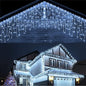 Techip Christmas Lights Outdoor, 33ft 400 LED Icicle Lights for Outside, Plug in Curtain String Lights with 8 Modes Waterproof for Patio Party Holiday Decorations Cool White