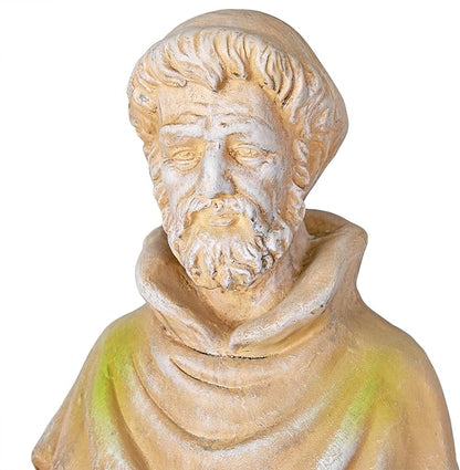 Alpine Corporation QFC103-201 Old World St. Francis Statue, Meaningful Statuary Décor for Garden, Patio, & Lawn, 31" H
