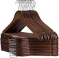 Wooden Hangers - 20 Pack - Clothes Hanger for Daily Used,Heavy Duty Wood Hangers with Precisely Cut Notches,Coat Hanger for Closet, Clothes Hangers for Shirt Suit Dress (Walnut)