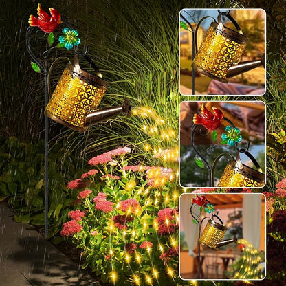 Solar Lanterns Cardinal Granden Decor, Watering Can with Cardinal Shepherd Hook and Cascading Lights, Outdoor Solar Lantern for Garden Yard Decor, Gifts for Women Mom Grandma Birthday, Mothers Day