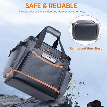 FRECOLSH Travel Carrying Case Compatible with Jackery Explorer 1500, Portable Power Station Storage Case with Water- proof Bottom and Pocket for Jackery Accessories Solar Generator, Storage Bag Only