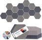 Mollywell Hexagon Acoustic Panels 14x12 - Reduce Echo & Reverb, Noise Blocking Wall Tiles for Living Room & Studio, Afraica & Moon Gray Sound Absorbing Panels