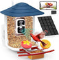 birdsnap® TUC Smart Bird Feeder with Camera 2K HD, Solar Panel 32GB Card 4-in-1 Perch, 160°View Auto Detect & Notify AI Identify Video Bird Camera Wireless Outdoors Ideal Gift for Birds Lover