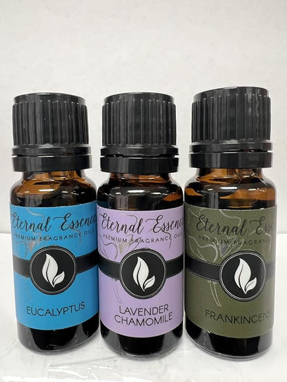 Trio (3) - Eucalyptus, Lavender Chamomile & Frankincense - Premium Fragrance Oil Trio - 10ML
