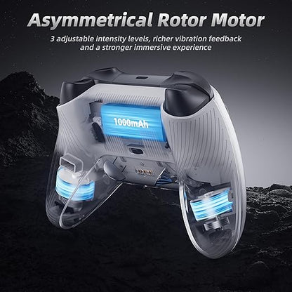Mytrix PC Controller with Charing Dock, Wireless Bluetooth 2.4G Wired Multi-Platform Controllers Hall Effect Joysticks Hall/Micro 2-in-1 Triggers, 1000Hz Report Rate 4 Macro Keys ABXY MicroSwitch [windows]
