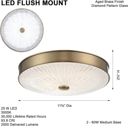 Minka Lavery 23963 11.75 in. 1-Light Aged Brass LED Flush Mount